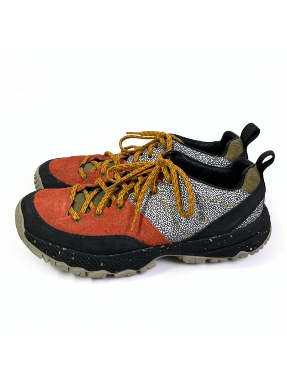 Merrell Mens Vibram Sole Trail Shoes Size 10 Orange/Grey Suede & Mesh Upper - Picture 3 of 8